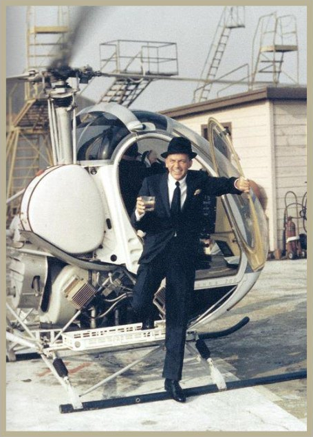 20140416 - Frank Sinatra exiting a helivcopter with a drink in his hand